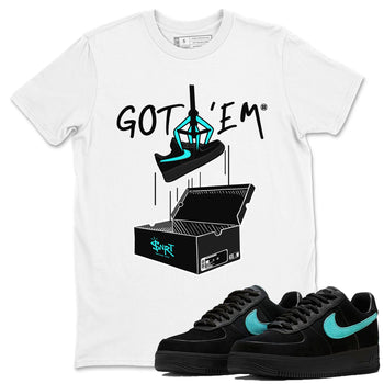 Air Force 1 x Tiffany shirt to match jordans New Treasure Hunter sneaker tees Air Force 1 Tiffany SNRT Sneaker Release Tees unisex cotton White 1 crew neck shirt