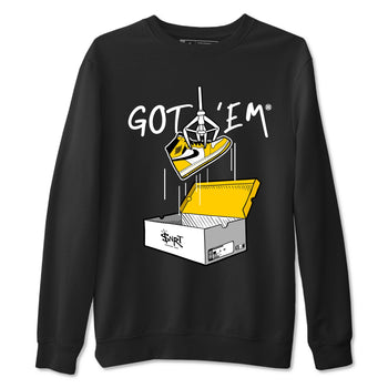 1s Yellow Ochre AJ1 Yellow Toe shirt to match jordans New Treasure Hunter sneaker tees Air Jordan 1 Yellow Ochre SNRT Sneaker Release Tees unisex cotton Black 2 crew neck shirt