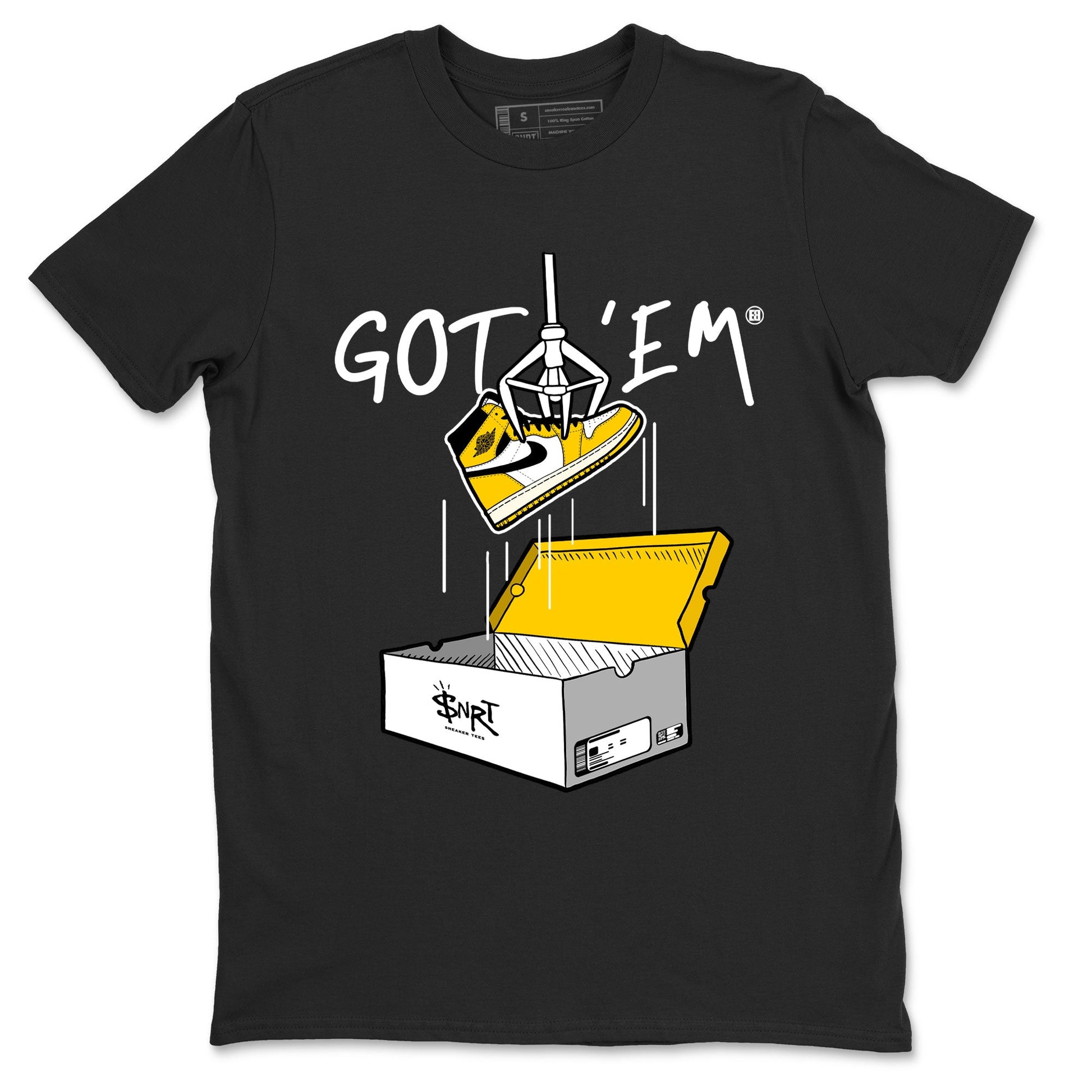 1s Yellow Ochre AJ1 Yellow Toe shirt to match jordans New Treasure Hunter sneaker tees Air Jordan 1 Yellow Ochre SNRT Sneaker Release Tees unisex cotton Black 2 crew neck shirt