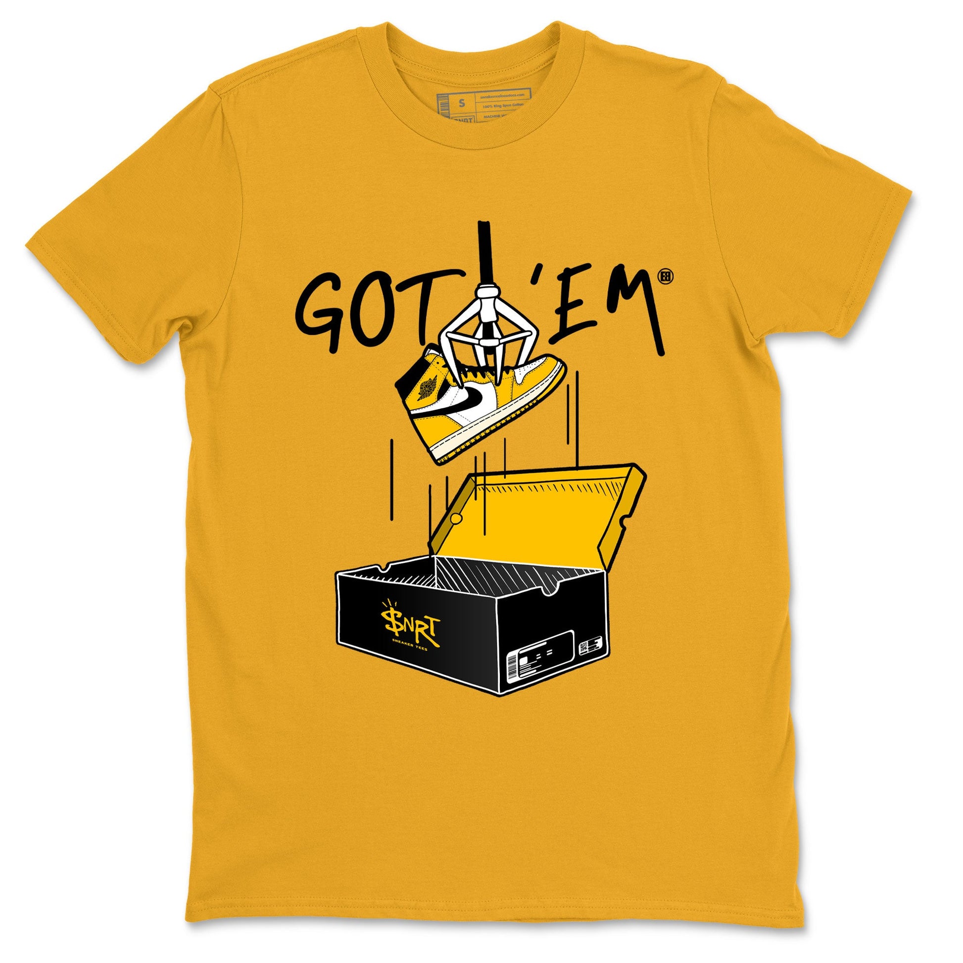 1s Yellow Ochre AJ1 Yellow Toe shirt to match jordans New Treasure Hunter sneaker tees Air Jordan 1 Yellow Ochre SNRT Sneaker Release Tees unisex cotton Gold 2 crew neck shirt