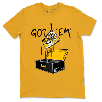 1s Yellow Ochre AJ1 Yellow Toe shirt to match jordans New Treasure Hunter sneaker tees Air Jordan 1 Yellow Ochre SNRT Sneaker Release Tees unisex cotton Gold 2 crew neck shirt