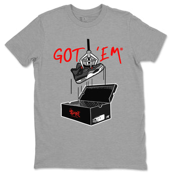 Air Jordan 4 Infrared shirt to match jordans New Treasure Hunter sneaker tees Air Jordan 4 Retro Infrared SNRT Sneaker Release Tees unisex cotton Heather Grey 2 crew neck shirt