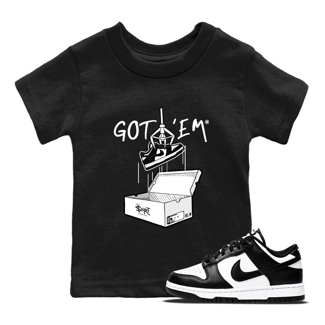 Dunk Low Panda shirt to match jordans New Treasure Hunter sneaker tees Dunk Panda SNRT sneaker release tees baby toddler Black 1 cotton Shirt