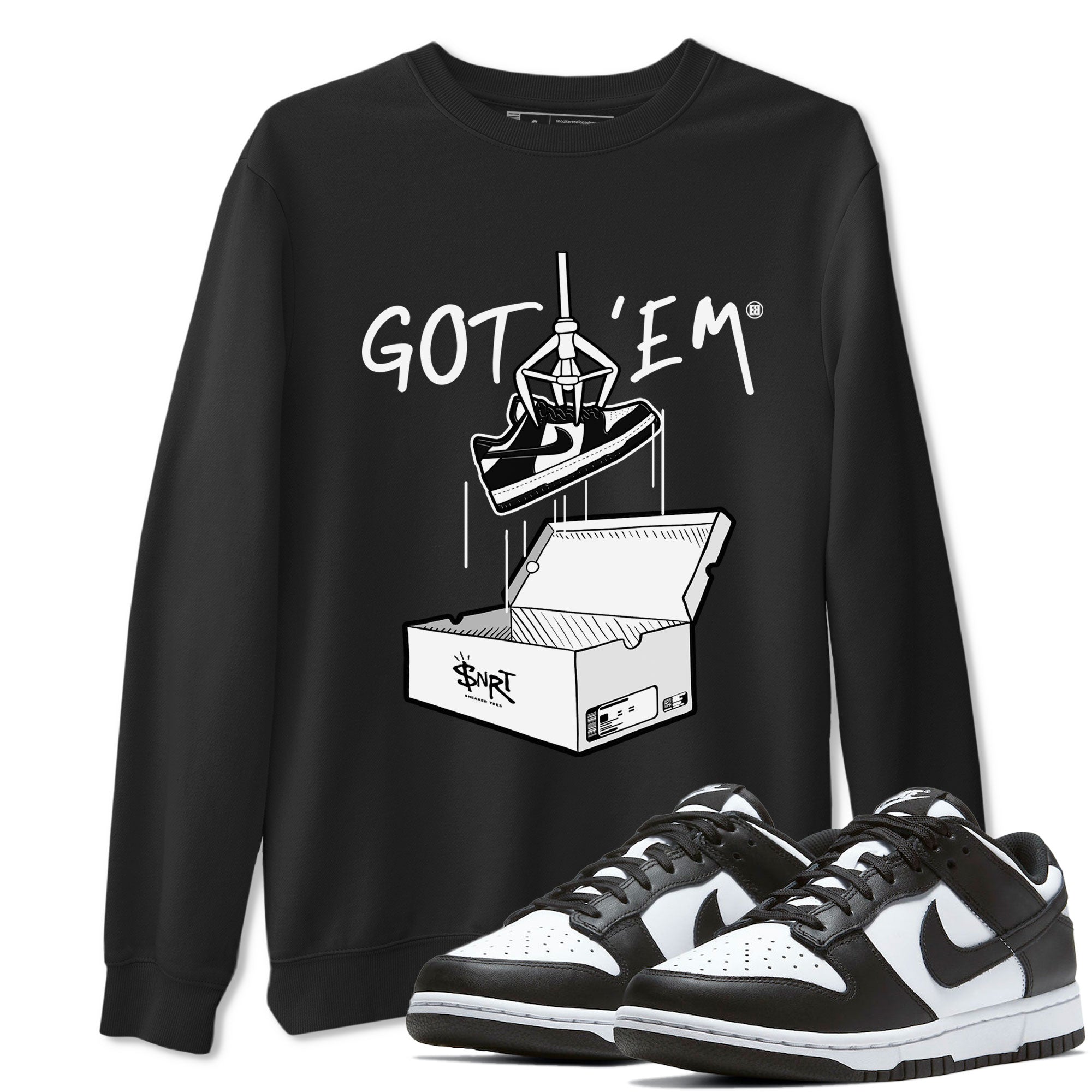 Dunk Low Panda shirt to match jordans New Treasure Hunter sneaker tees Dunk Panda SNRT Sneaker Release Tees unisex cotton Black 1 crew neck shirt