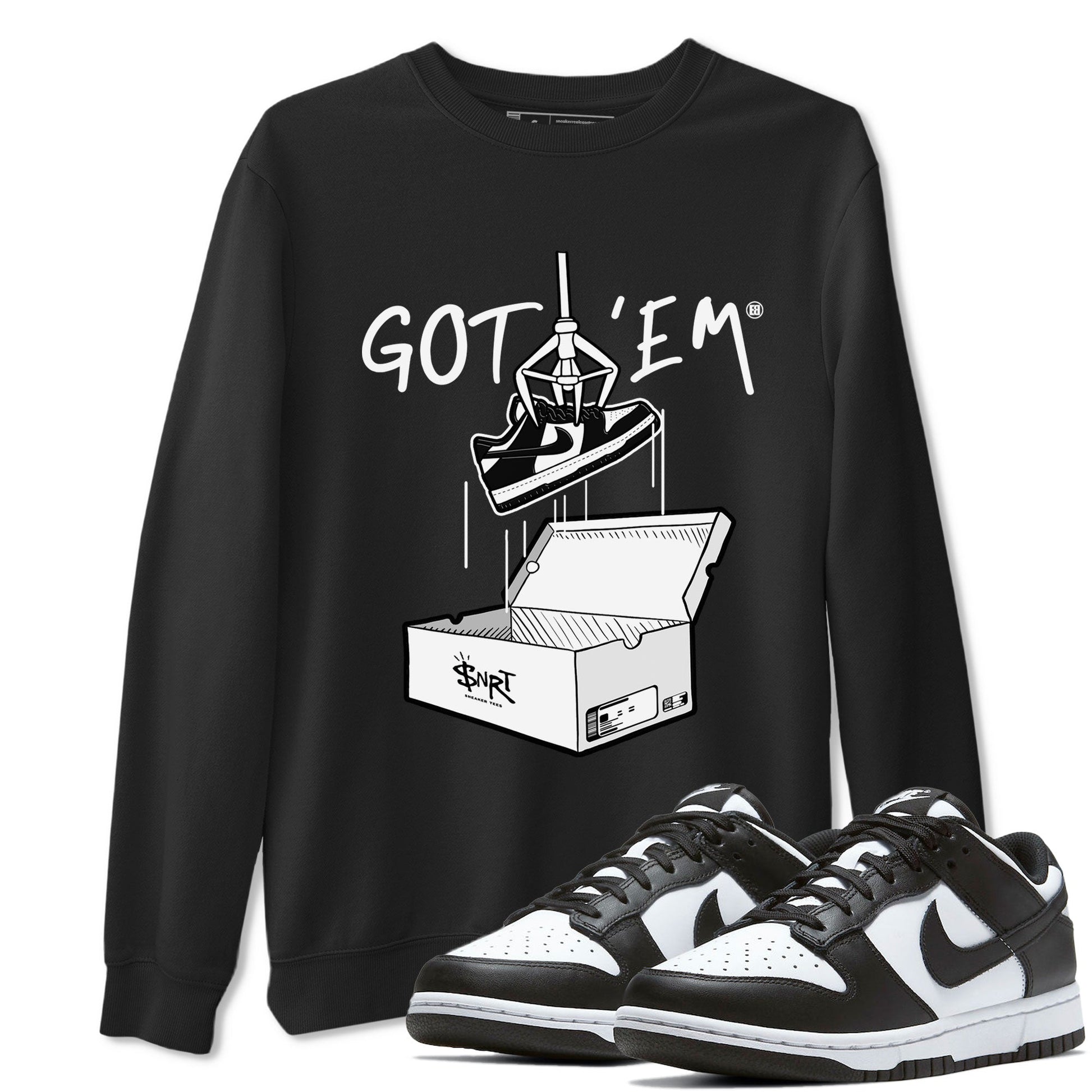 Dunk Low Panda shirt to match jordans New Treasure Hunter sneaker tees Dunk Panda SNRT Sneaker Release Tees unisex cotton Black 1 crew neck shirt