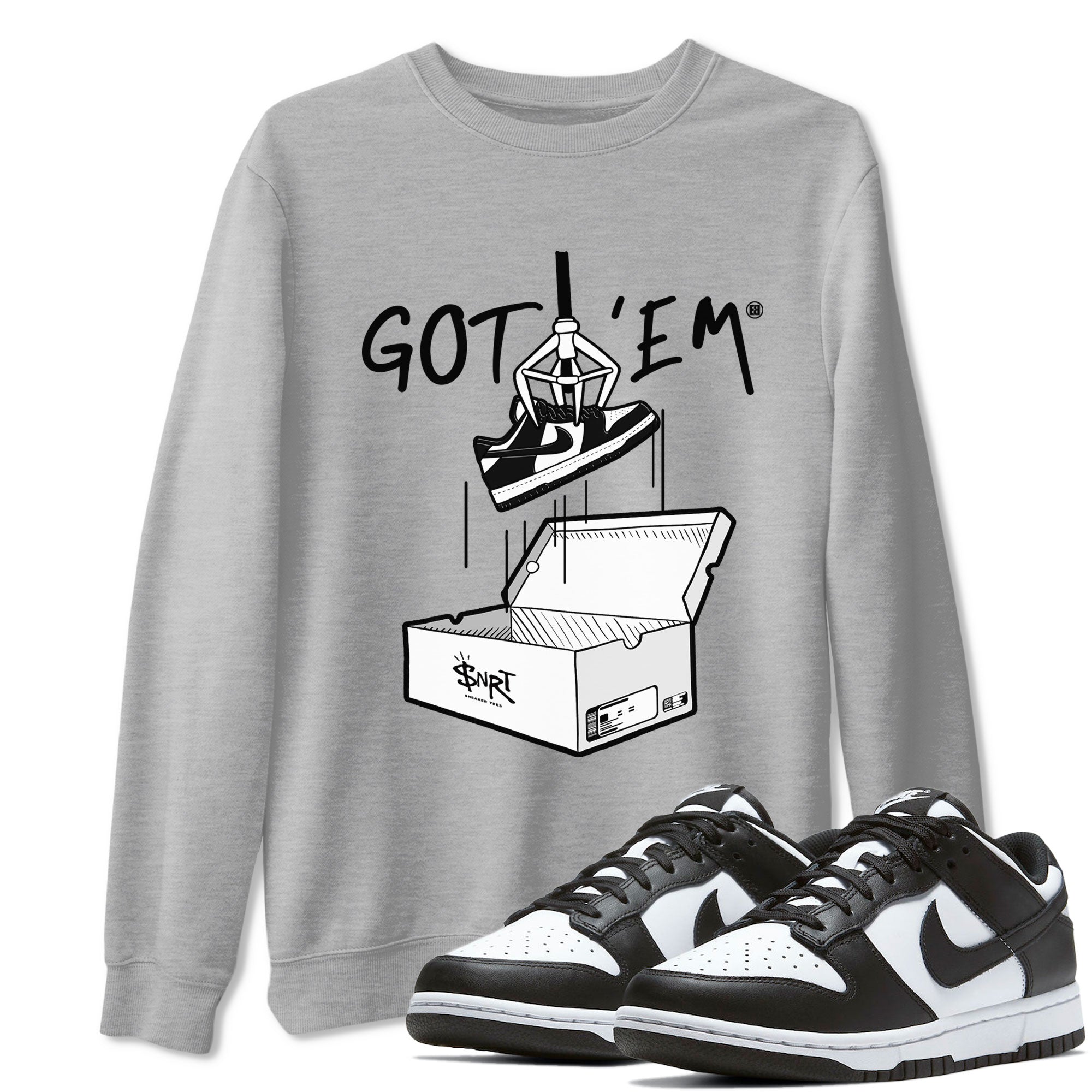 Dunk Low Panda shirt to match jordans New Treasure Hunter sneaker tees Dunk Panda SNRT Sneaker Release Tees unisex cotton Heather Grey 1 crew neck shirt