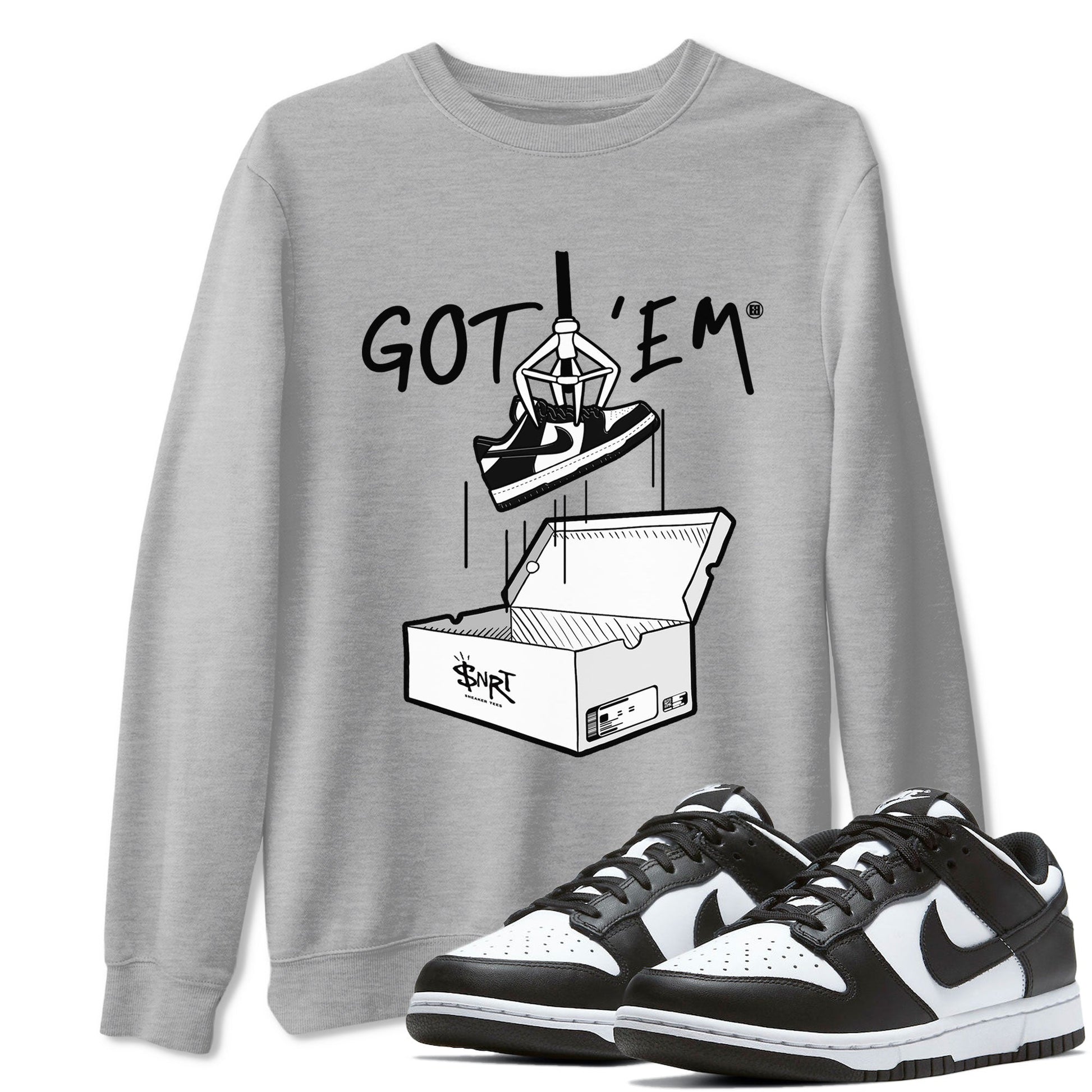 Dunk Low Panda shirt to match jordans New Treasure Hunter sneaker tees Dunk Panda SNRT Sneaker Release Tees unisex cotton Heather Grey 1 crew neck shirt