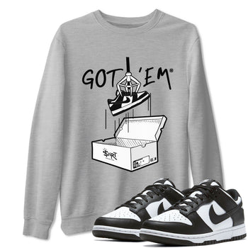Dunk Low Panda shirt to match jordans New Treasure Hunter sneaker tees Dunk Panda SNRT Sneaker Release Tees unisex cotton Heather Grey 1 crew neck shirt