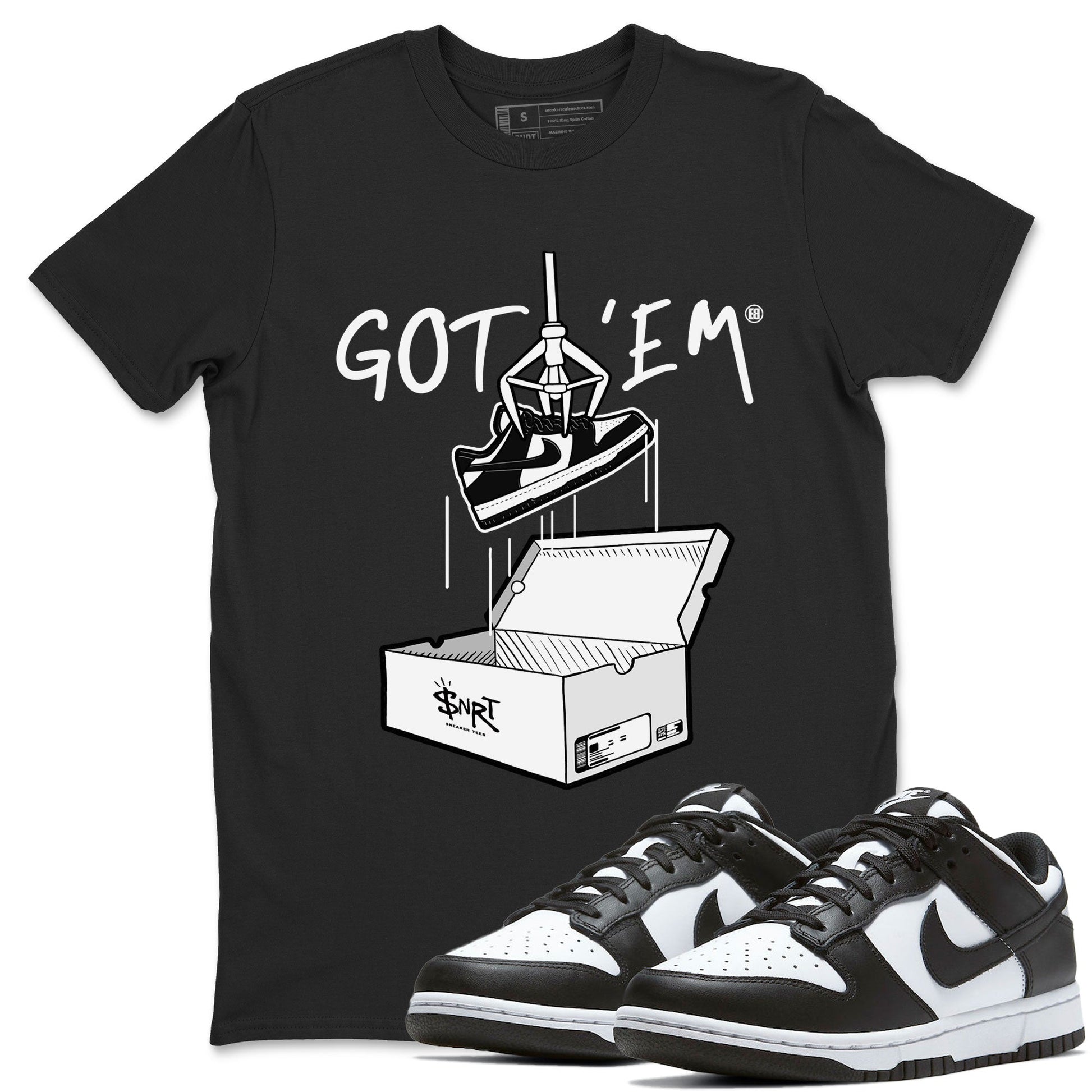 Dunk Low Panda shirt to match jordans New Treasure Hunter sneaker tees Dunk Panda SNRT Sneaker Release Tees unisex cotton Black 1 crew neck shirt