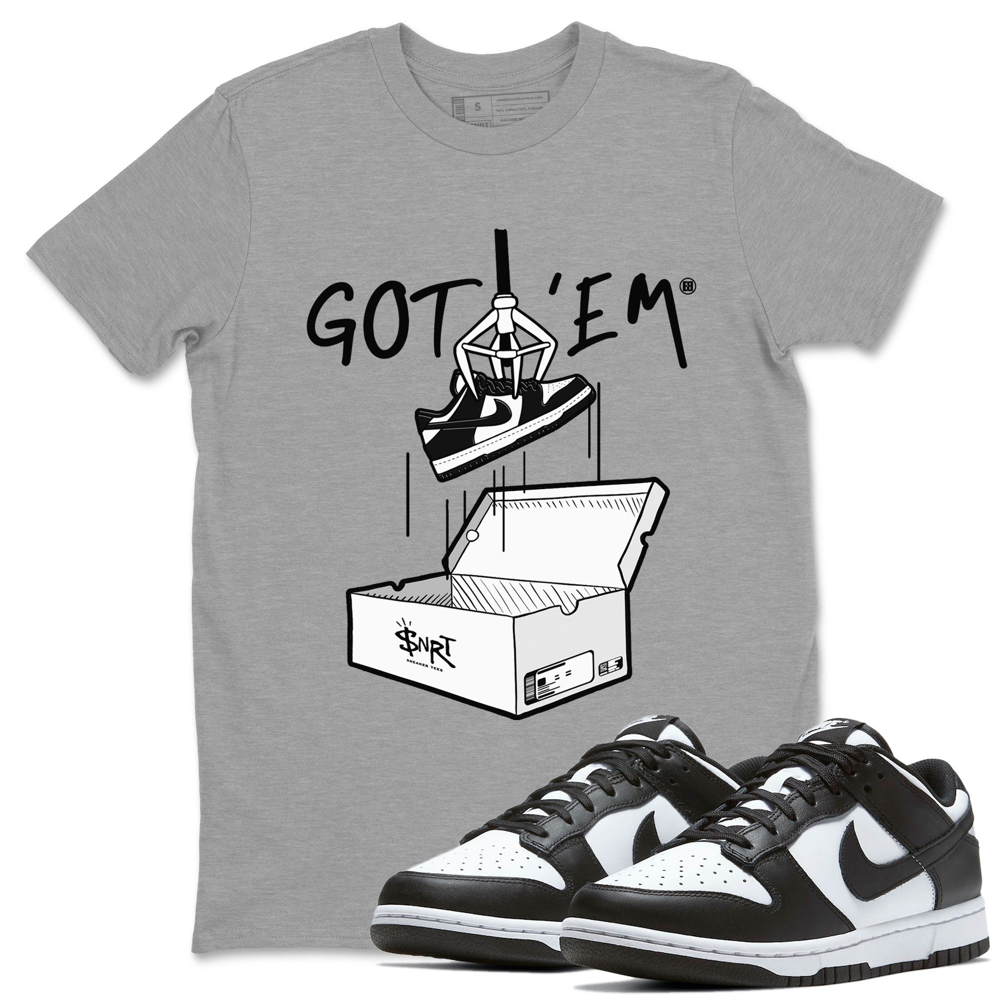 Dunk Low Panda shirt to match jordans New Treasure Hunter sneaker tees Dunk Panda SNRT Sneaker Release Tees unisex cotton Heather Grey 1 crew neck shirt