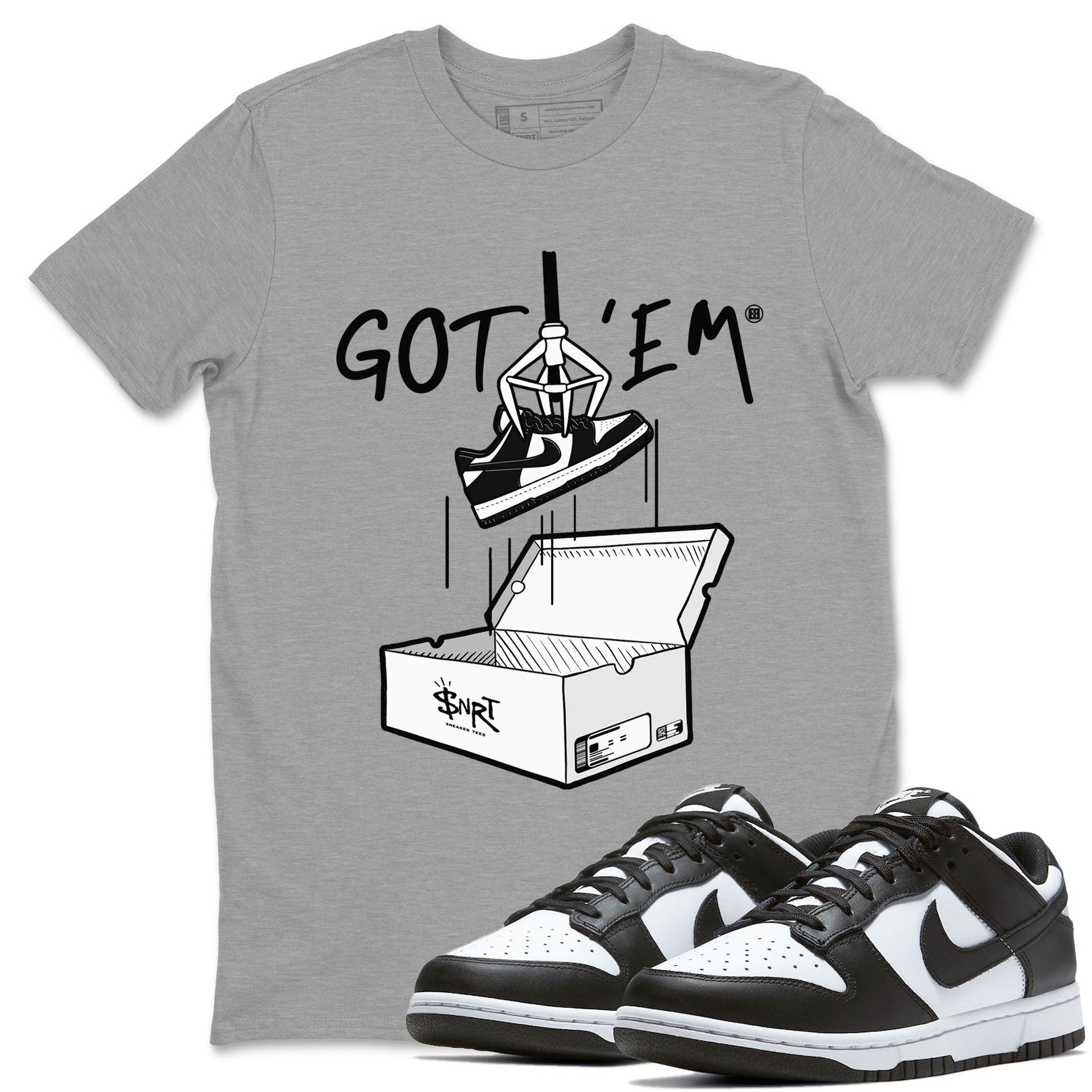 Dunk Low Panda shirt to match jordans New Treasure Hunter sneaker tees Dunk Panda SNRT Sneaker Release Tees unisex cotton Heather Grey 1 crew neck shirt