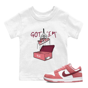 Dunk Valentine's Day shirt to match jordans New Treasure Hunter sneaker tees Dunk Valentines Day SNRT sneaker release tees baby toddler White 1 cotton Shirt