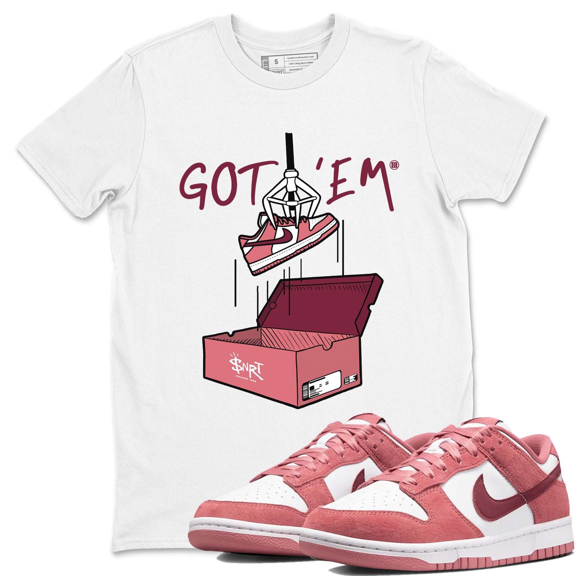 Dunk Valentine's Day shirt to match jordans New Treasure Hunter sneaker tees Dunk Valentines Day SNRT Sneaker Release Tees unisex cotton White 1 crew neck shirt