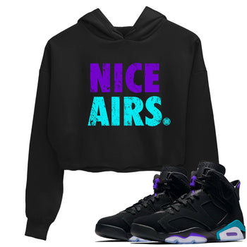 Air Jordan 6 Aqua shirt to match jordans Nice Airs sneaker tees AJ6 Aqua SNRT Sneaker Release Tees Black 1 Crop T-Shirt
