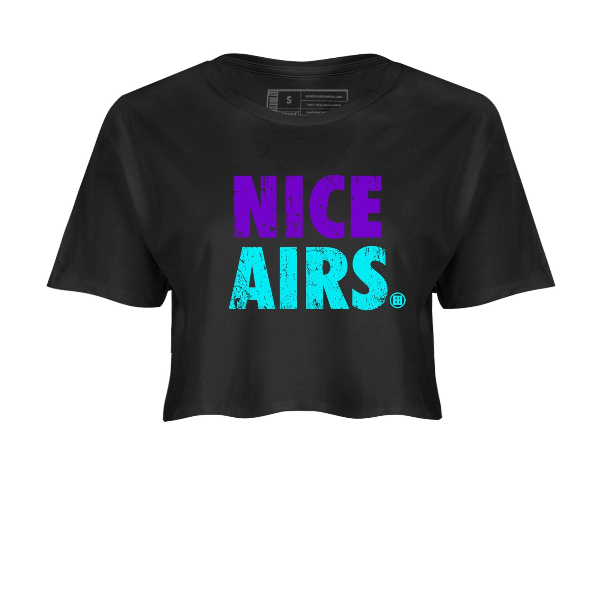 Air Jordan 6 Aqua shirt to match jordans Nice Airs sneaker tees AJ6 Aqua SNRT Sneaker Release Tees Black 2 Crop T-Shirt