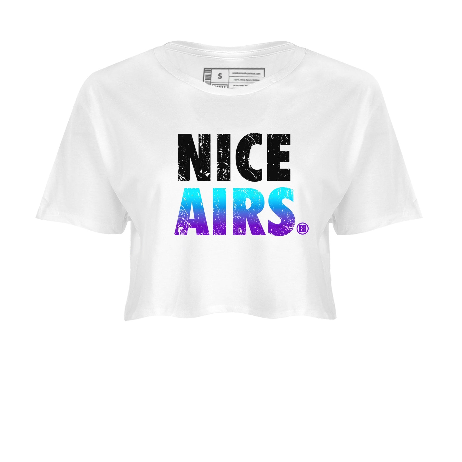 Air Jordan 6 Aqua shirt to match jordans Nice Airs sneaker tees AJ6 Aqua SNRT Sneaker Release Tees White 2 Crop T-Shirt