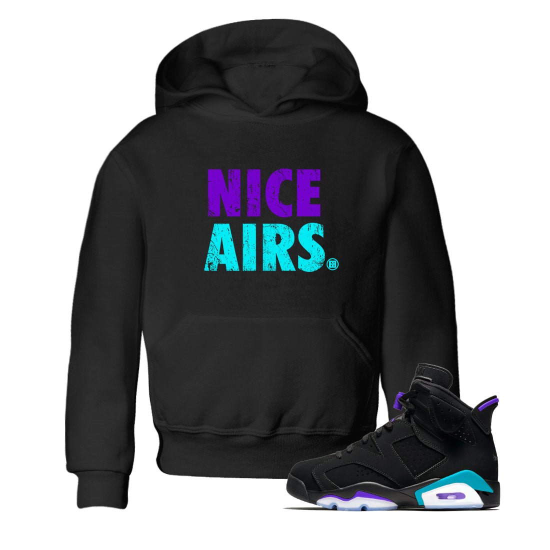 Air Jordan 6 Aqua shirt to match jordans Nice Airs sneaker tees AJ6 Aqua SNRT Sneaker Release Tees Baby Toddler Black 1 T-Shirt