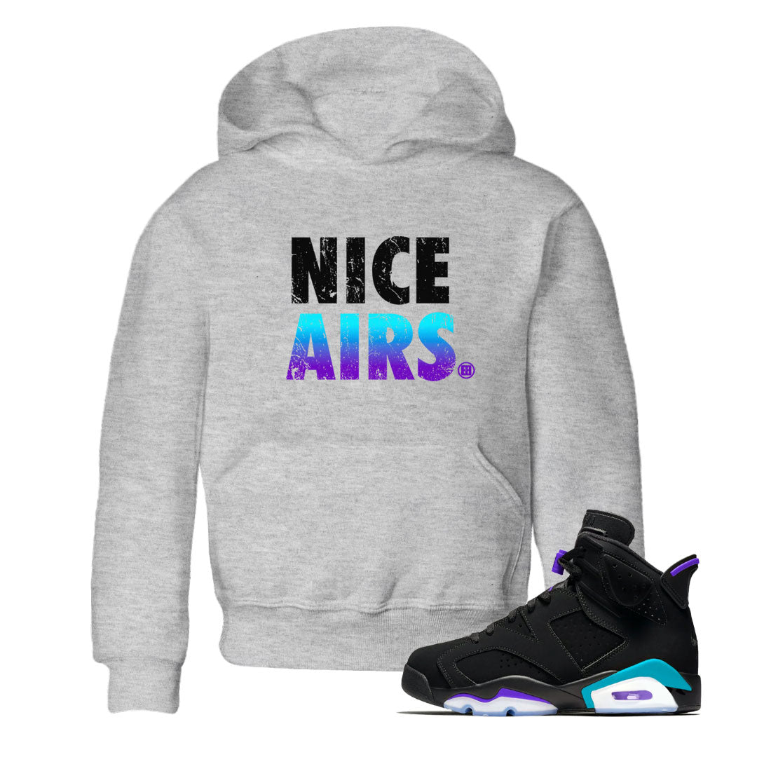 Air Jordan 6 Aqua shirt to match jordans Nice Airs sneaker tees AJ6 Aqua SNRT Sneaker Release Tees Baby Toddler Heather Grey 1 T-Shirt