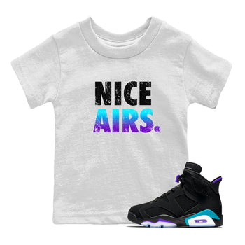Air Jordan 6 Aqua shirt to match jordans Nice Airs sneaker tees AJ6 Aqua SNRT Sneaker Release Tees Baby Toddler White 1 T-Shirt