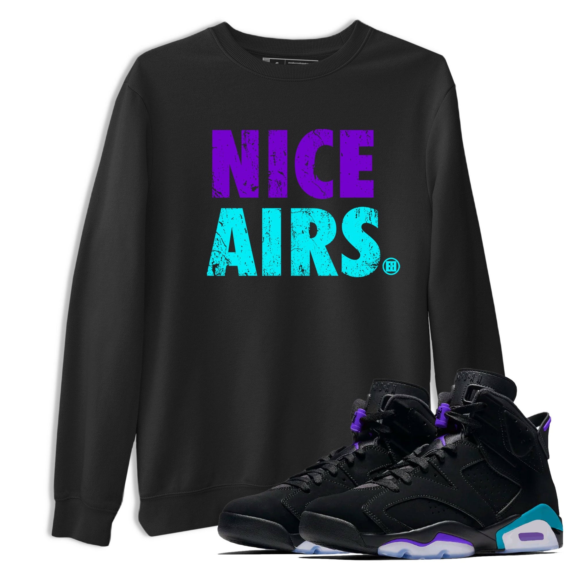 Air Jordan 6 Aqua shirt to match jordans Nice Airs sneaker tees AJ6 Aqua SNRT Sneaker Release Tees Unisex Black 1 T-Shirt