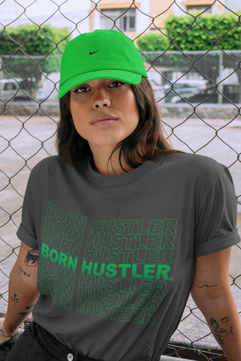 Jordan 1 Lucky Green Sneaker Match Tees Born Hustler Sneaker Tees Jordan 1 Lucky Green Sneaker Release Tees Unisex Shirts