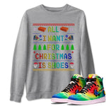 Jordan 1 J Balvin Sneaker Match Tees All I Want For Christmas Is Shoes Sneaker Tees Jordan 1 J Balvin Sneaker Release Tees Unisex Shirts