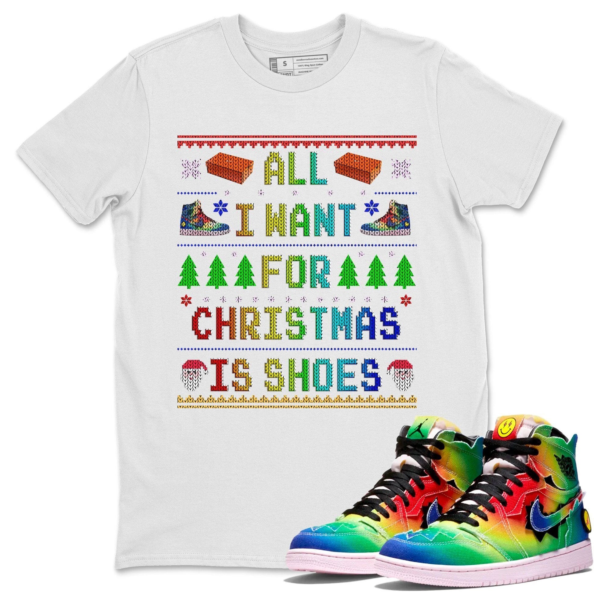 Jordan 1 J Balvin Sneaker Match Tees All I Want For Christmas Is Shoes Sneaker Tees Jordan 1 J Balvin Sneaker Release Tees Unisex Shirts