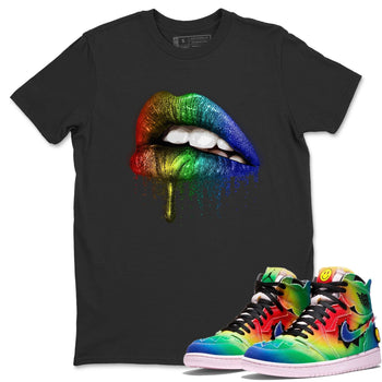 Jordan 1 J Balvin Sneaker Match Tees Dripping Lips Sneaker Tees Jordan 1 J Balvin Sneaker Release Tees Unisex Shirts