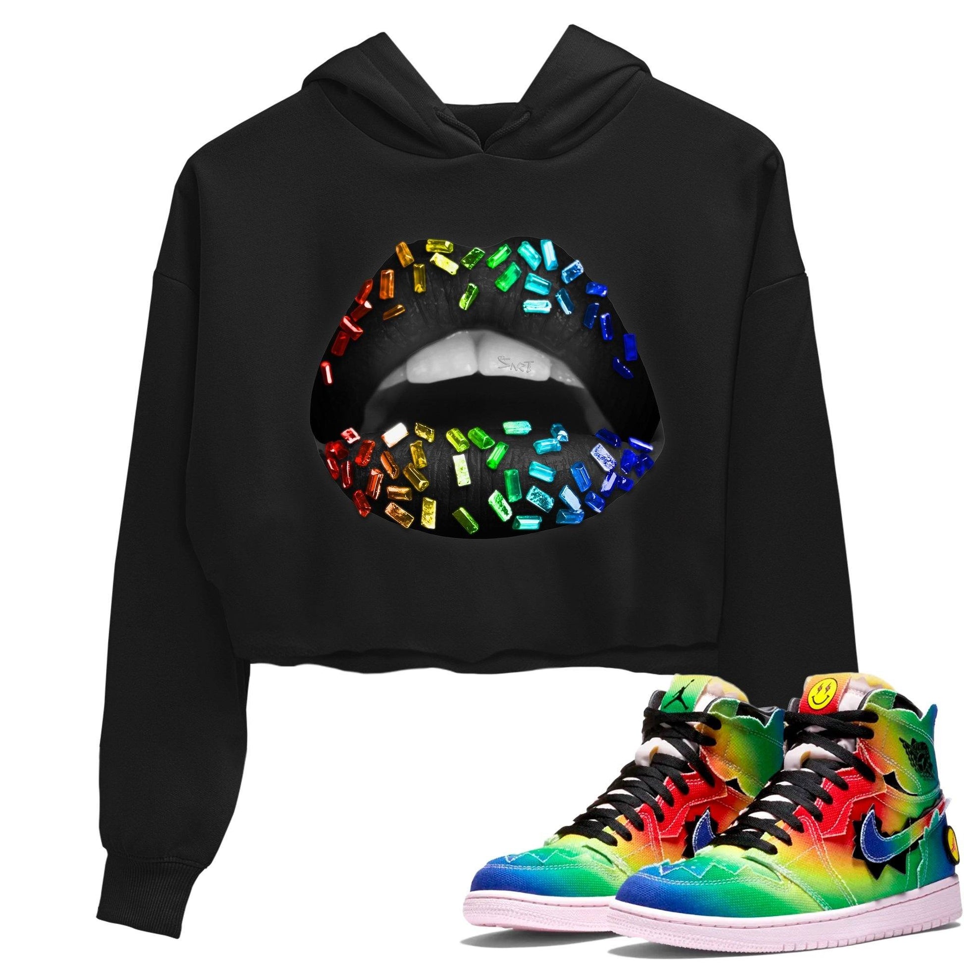 Jordan 1 J Balvin Sneaker Match Tees Lips Jewel Sneaker Tees Jordan 1 J Balvin Sneaker Release Tees Women's Shirts