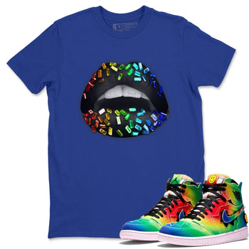 Jordan 1 J Balvin Sneaker Match Tees Lips Jewel Sneaker Tees Jordan 1 J Balvin Sneaker Release Tees Unisex Shirts