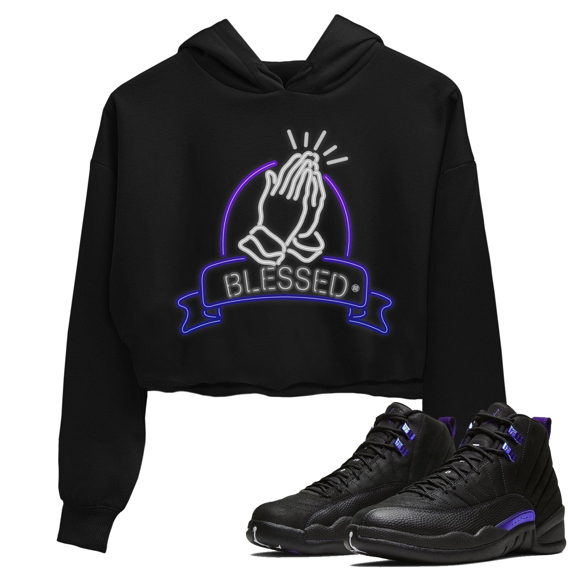 Jordan 12 Dark Concord Sneaker Match Tees Blessed Sneaker Tees Jordan 12 Dark Concord Sneaker Release Tees Women's Shirts