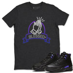 Jordan 12 Dark Concord Sneaker Match Tees Blessed Sneaker Tees Jordan 12 Dark Concord Sneaker Release Tees Unisex Shirts