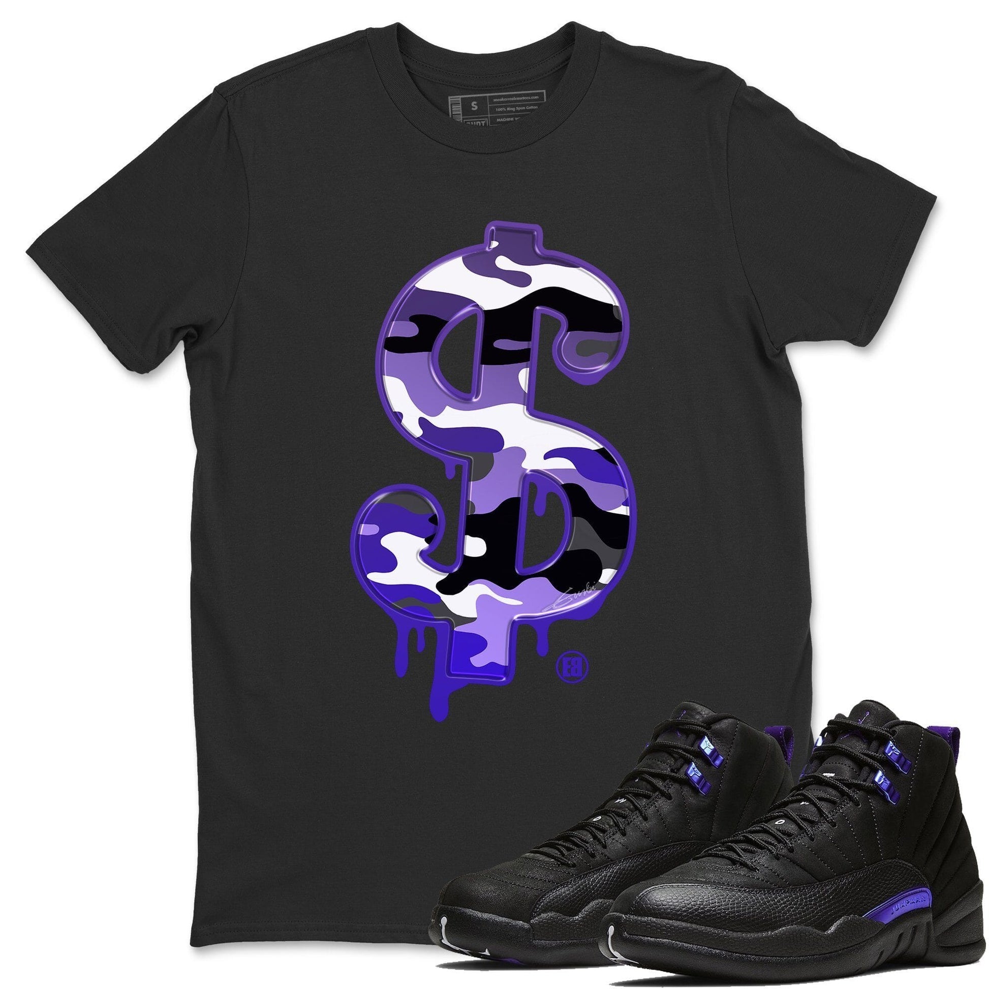 Jordan 12 Dark Concord Sneaker Match Tees Dollar Camo Sneaker Tees Jordan 12 Dark Concord Sneaker Release Tees Unisex Shirts