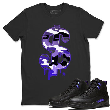 Jordan 12 Dark Concord Sneaker Match Tees Dollar Camo Sneaker Tees Jordan 12 Dark Concord Sneaker Release Tees Unisex Shirts