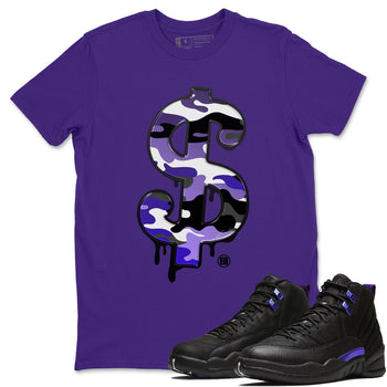 Jordan 12 Dark Concord Sneaker Match Tees Dollar Camo Sneaker Tees Jordan 12 Dark Concord Sneaker Release Tees Unisex Shirts