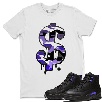 Jordan 12 Dark Concord Sneaker Match Tees Dollar Camo Sneaker Tees Jordan 12 Dark Concord Sneaker Release Tees Unisex Shirts