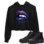 Jordan 12 Dark Concord Sneaker Match Tees Dripping Lips Sneaker Tees Jordan 12 Dark Concord Sneaker Release Tees Women's Shirts