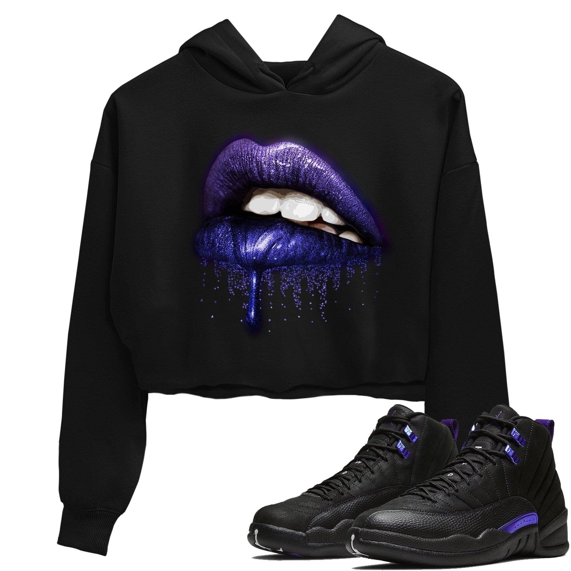 Jordan 12 Dark Concord Sneaker Match Tees Dripping Lips Sneaker Tees Jordan 12 Dark Concord Sneaker Release Tees Women's Shirts