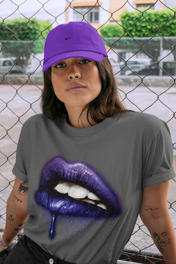 Jordan 12 Dark Concord Sneaker Match Tees Dripping Lips Sneaker Tees Jordan 12 Dark Concord Sneaker Release Tees Unisex Shirts