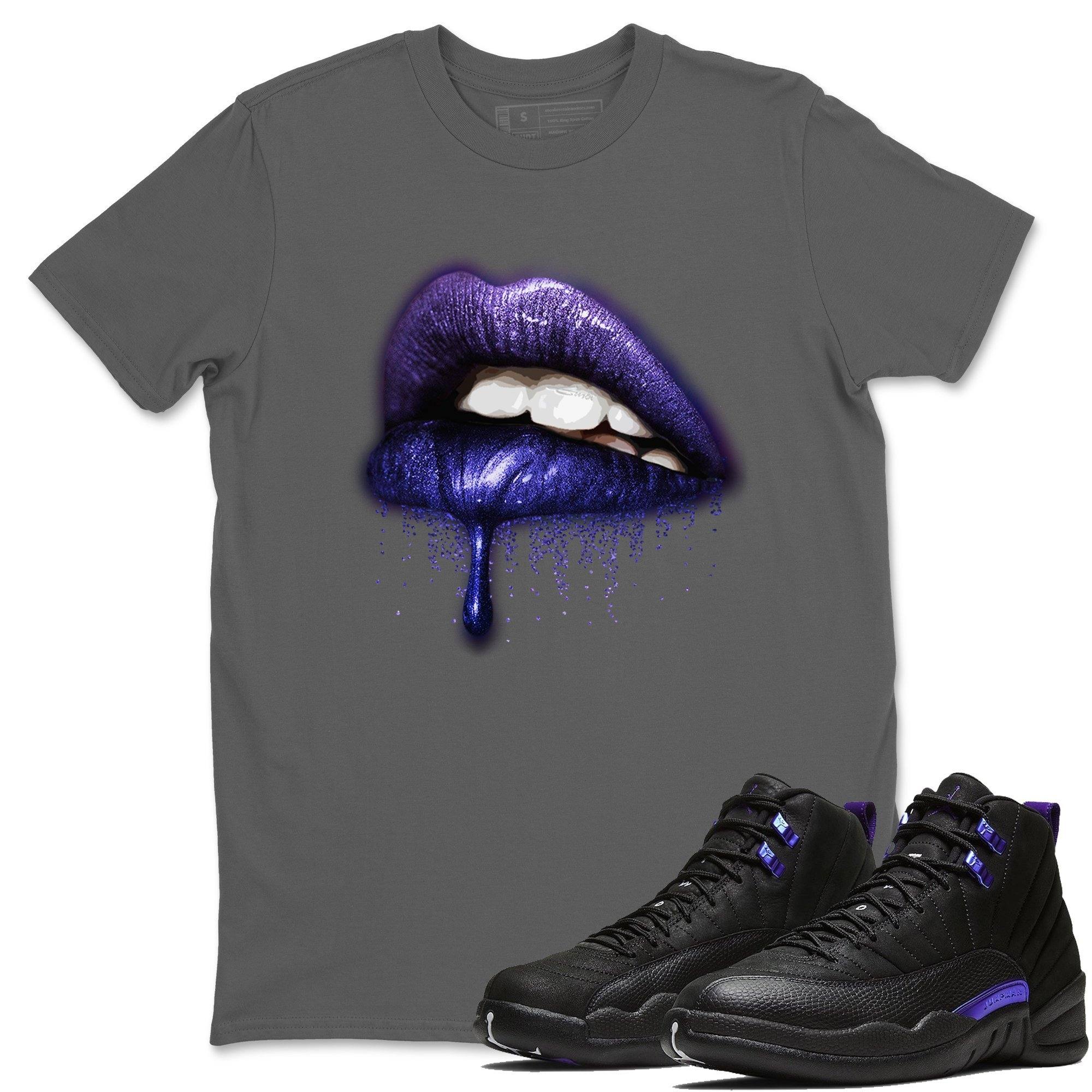 Jordan 12 Dark Concord Sneaker Match Tees Dripping Lips Sneaker Tees Jordan 12 Dark Concord Sneaker Release Tees Unisex Shirts