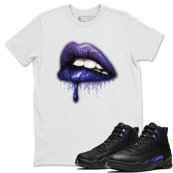 Jordan 12 Dark Concord Sneaker Match Tees Dripping Lips Sneaker Tees Jordan 12 Dark Concord Sneaker Release Tees Unisex Shirts