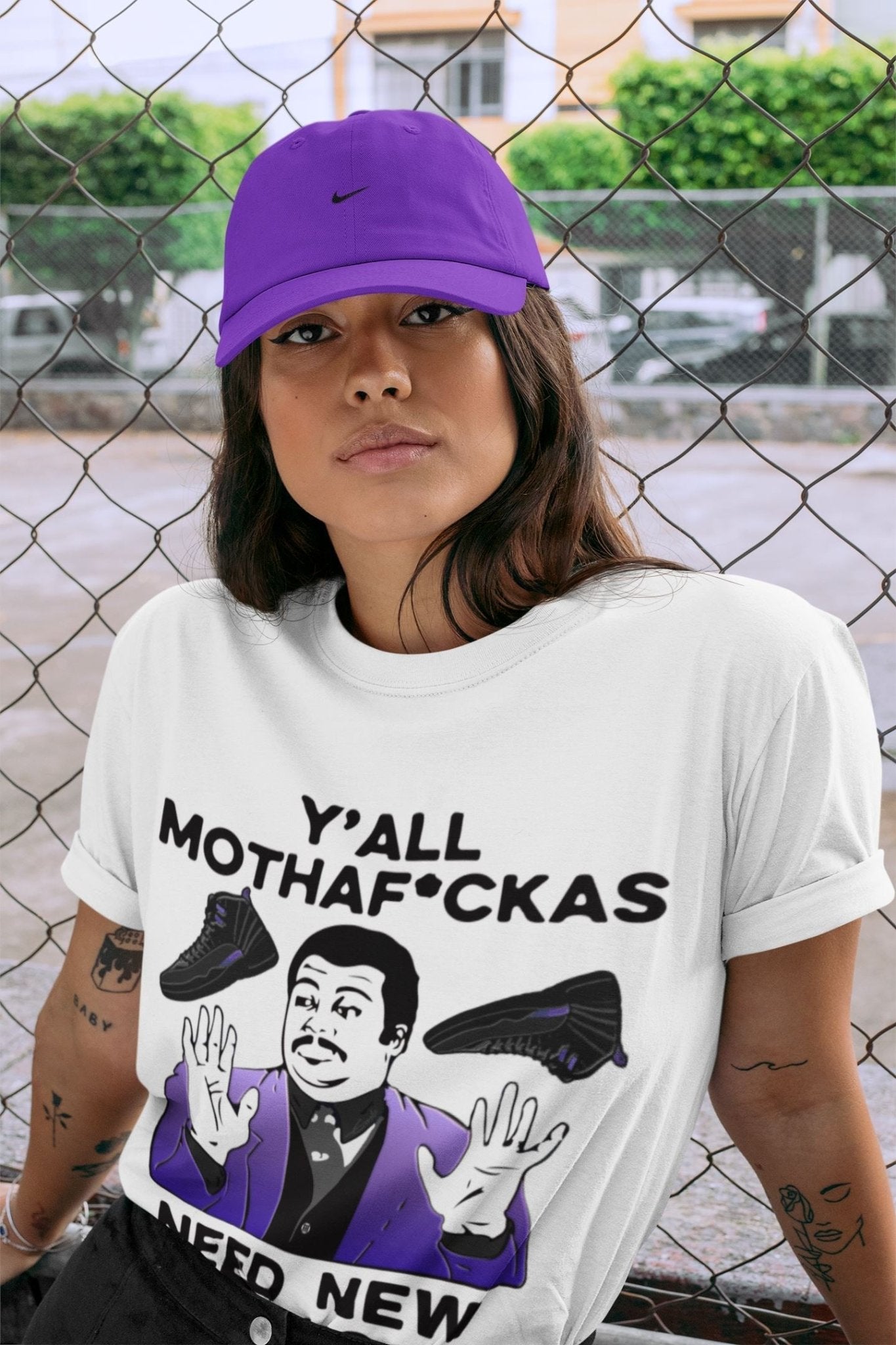 Jordan 12 Dark Concord Sneaker Match Tees Y'all Need New Kicks Sneaker Tees Jordan 12 Dark Concord Sneaker Release Tees Unisex Shirts