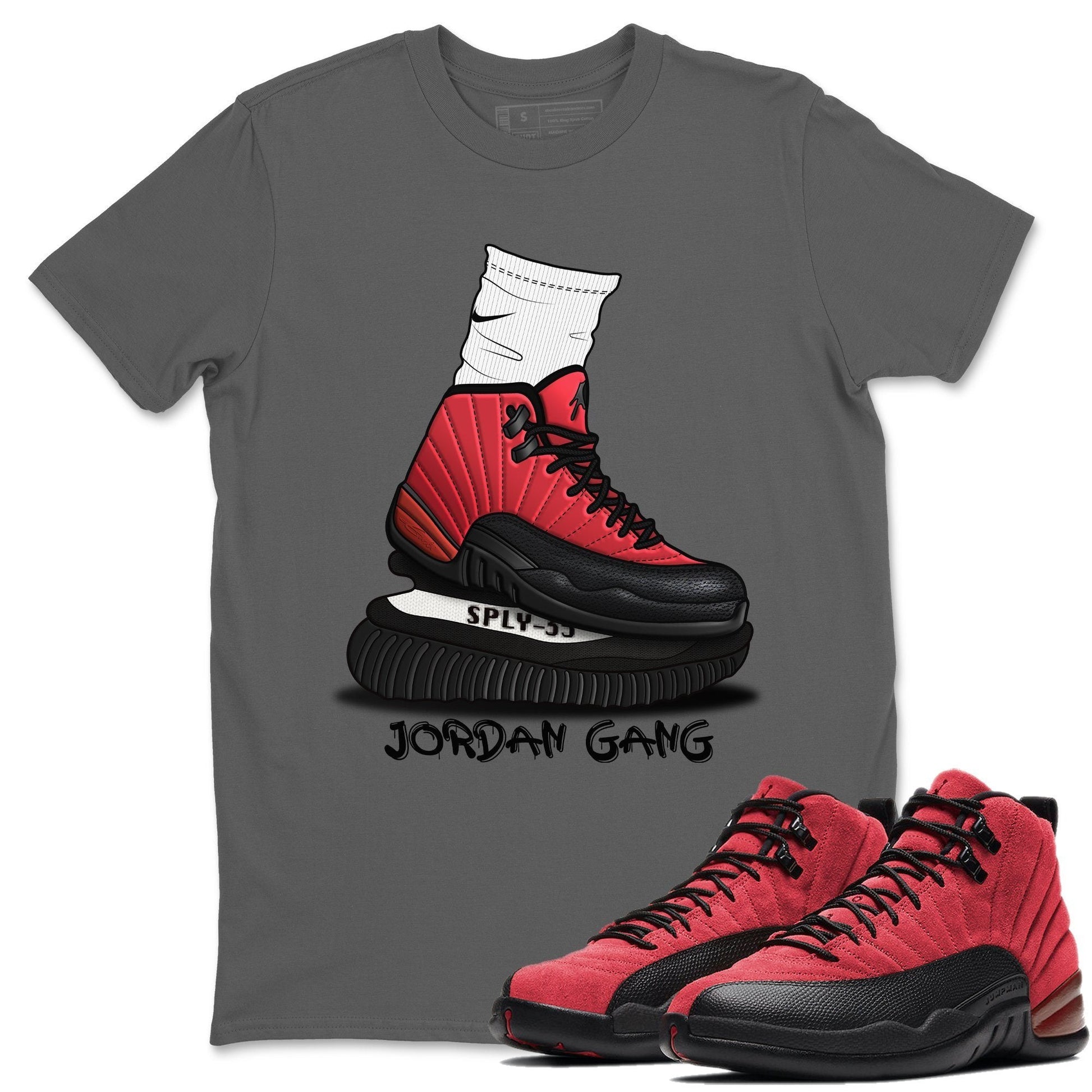 Jordan 12 Reverse Flu Game Sneaker Match Tees Jordan Gang Sneaker Tees Jordan 12 Reverse Flu Game Sneaker Release Tees Unisex Shirts