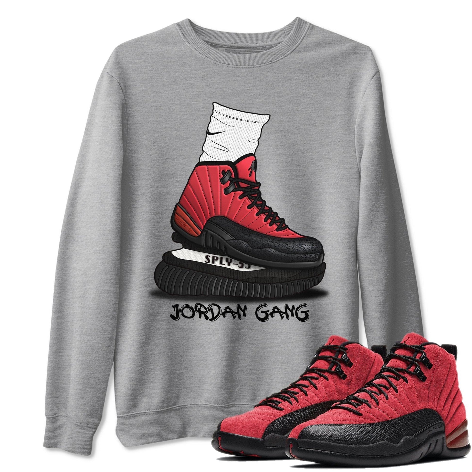 Jordan 12 Reverse Flu Game Sneaker Match Tees Jordan Gang Sneaker Tees Jordan 12 Reverse Flu Game Sneaker Release Tees Unisex Shirts