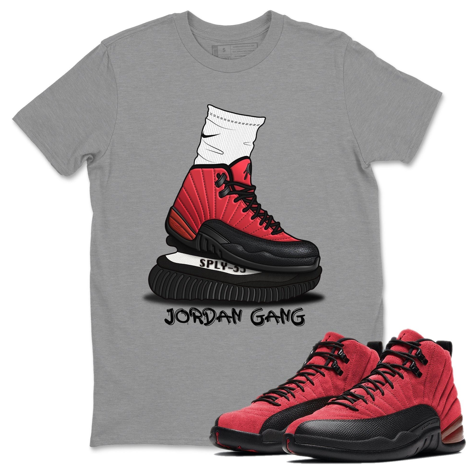 Jordan 12 Reverse Flu Game Sneaker Match Tees Jordan Gang Sneaker Tees Jordan 12 Reverse Flu Game Sneaker Release Tees Unisex Shirts