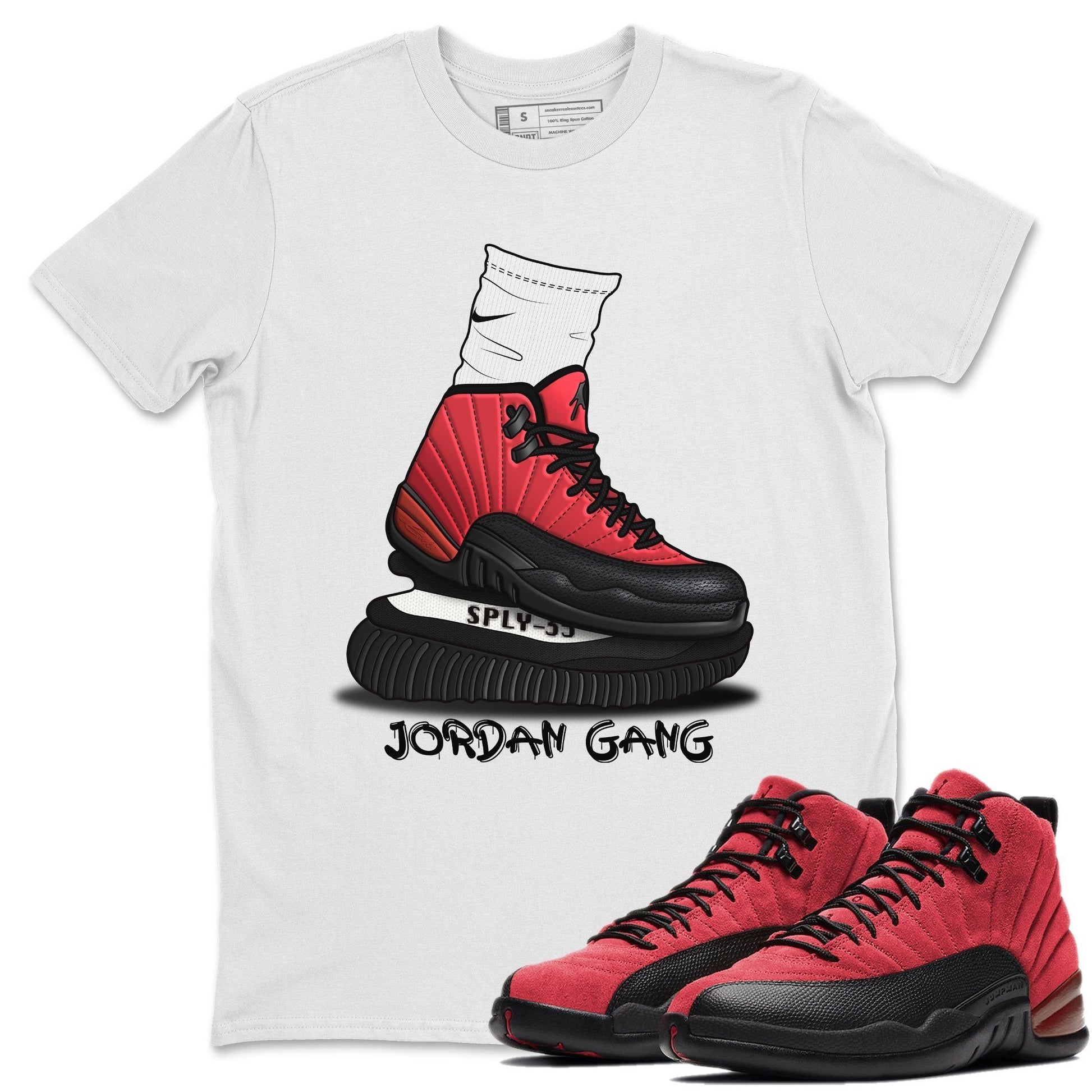 Jordan 12 Reverse Flu Game Sneaker Match Tees Jordan Gang Sneaker Tees Jordan 12 Reverse Flu Game Sneaker Release Tees Unisex Shirts
