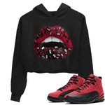 Jordan 12 Reverse Flu Game Sneaker Match Tees Lips Jewel Sneaker Tees Jordan 12 Reverse Flu Game Sneaker Release Tees Women's Shirts