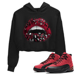 Jordan 12 Reverse Flu Game Sneaker Match Tees Lips Jewel Sneaker Tees Jordan 12 Reverse Flu Game Sneaker Release Tees Women's Shirts