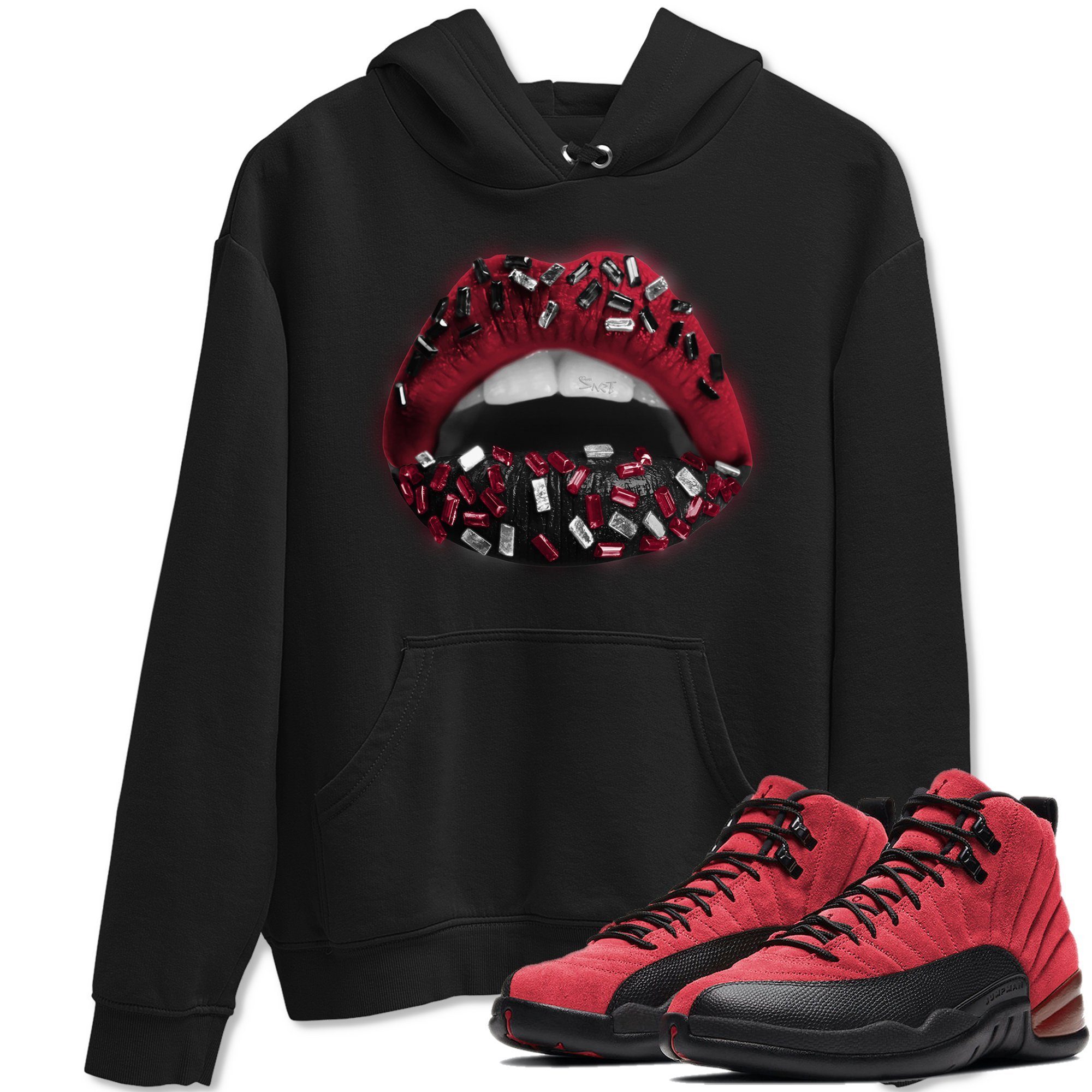 Jordan 12 Reverse Flu Game Sneaker Match Tees Lips Jewel Sneaker Tees Jordan 12 Reverse Flu Game Sneaker Release Tees Unisex Shirts