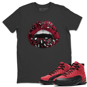 Jordan 12 Reverse Flu Game Sneaker Match Tees Lips Jewel Sneaker Tees Jordan 12 Reverse Flu Game Sneaker Release Tees Unisex Shirts